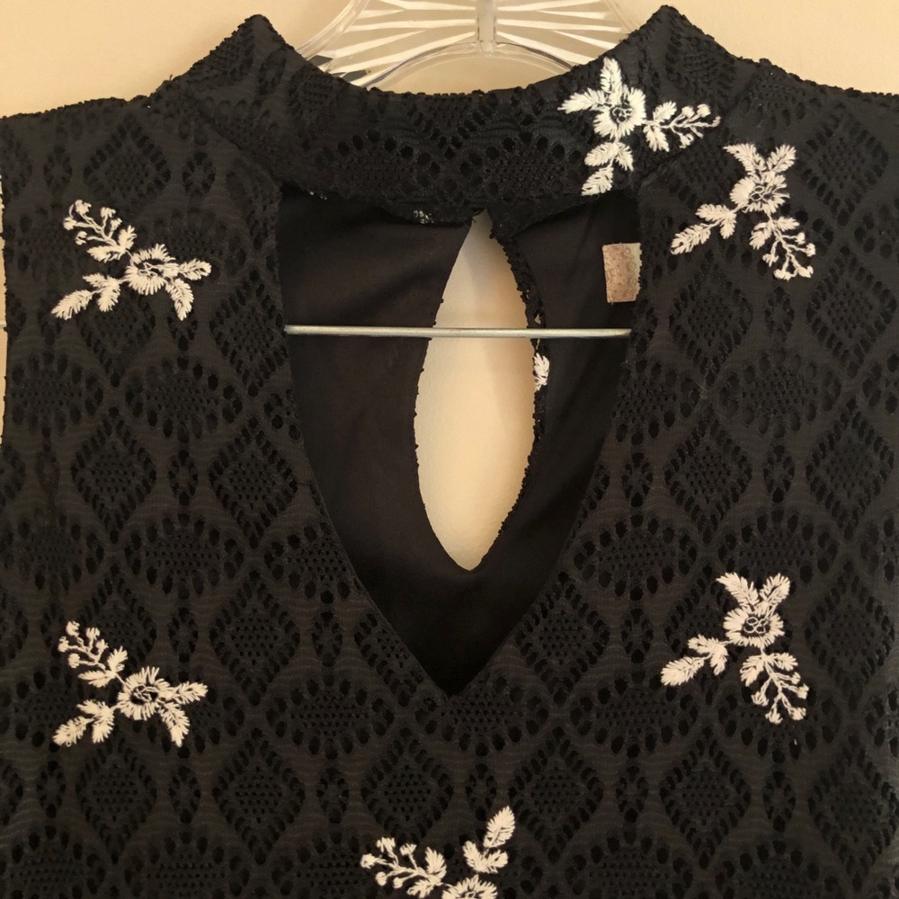 Altar’d State Black Embroidered High Neck Dress - Picture 3 of 10